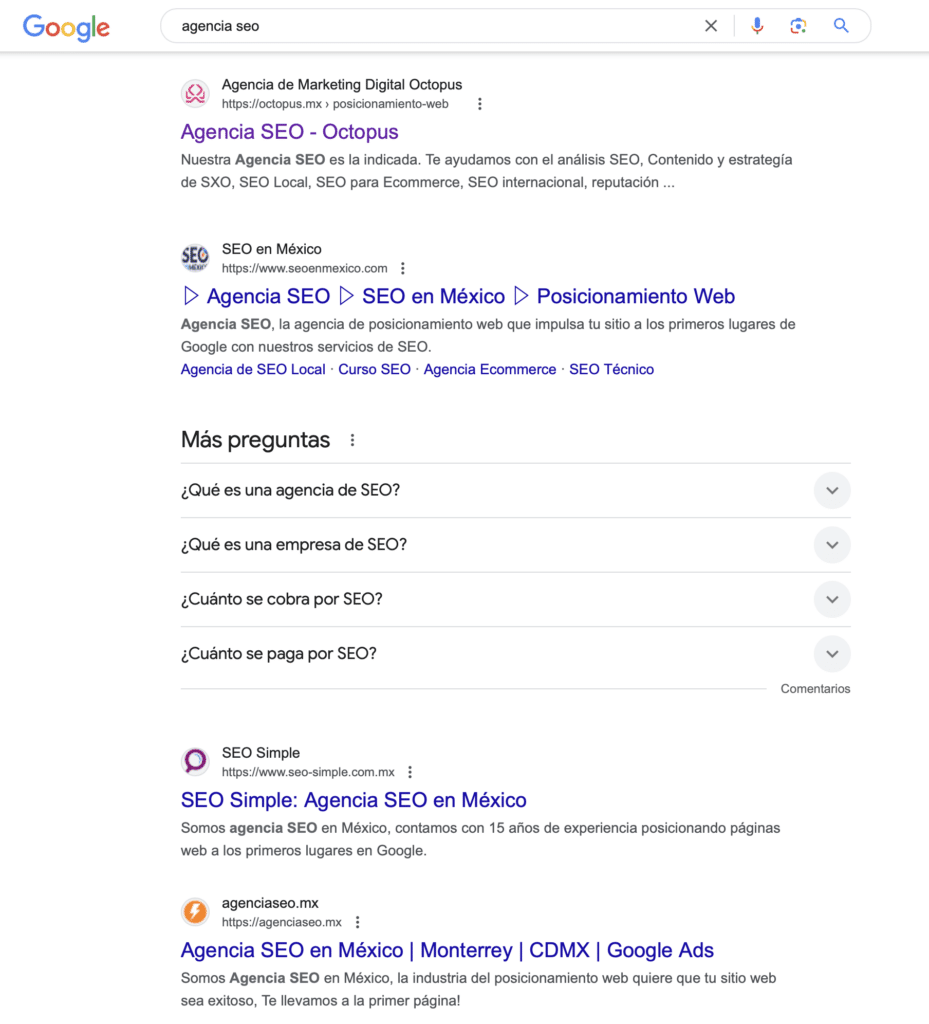 octopus numero uno en google con agencia seo