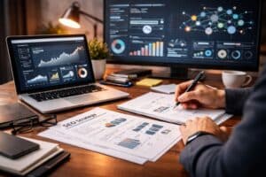 Estratega analizando datos de seo con apoyo de ia